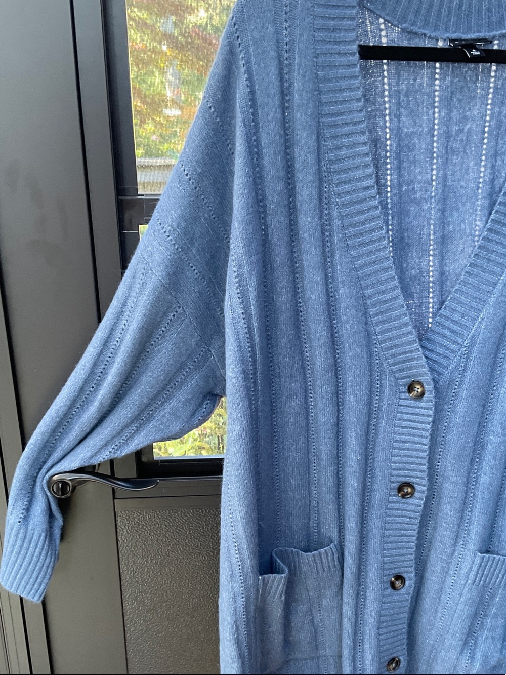 torrid Light Blue Ribbed Button-Front Cardigan - Picture 4 of 7